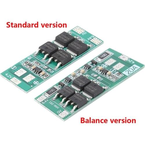 2S 20A 7.4V 8.4V 18650 Lithium Battery Charger Protection Board PCB BMS board Standard Balance Protecting Cell Module for Drill