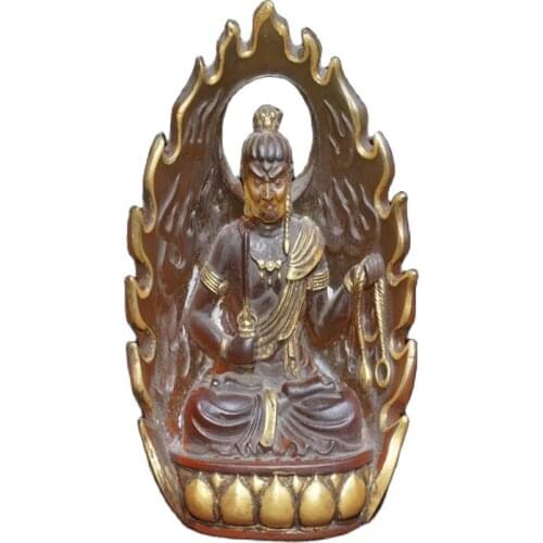 Early collection of antique hand carved glass (backlight does not move the Ming King Buddha) Buddha family collection ornaments