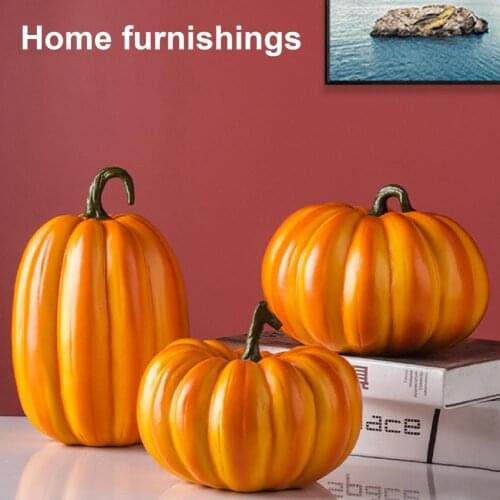 Realistic Art Statue Waterproof Resin Exquisite Vivid Fake Pumpkin Decoration Artificial Plants for Gifts Party Supplies