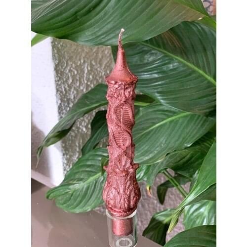 Mysterious Home Ottoman Candlestick Wax Bronze Gilded Decorative 1 Pcs