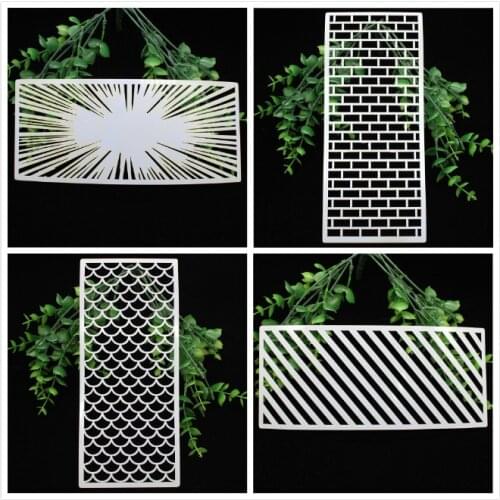 YPP CRAFT 4pc/set Slimline Stencils Layering Stencils for DIY Scrapbooking/photo album Decorative Embossing DIY Paper Card Craft
