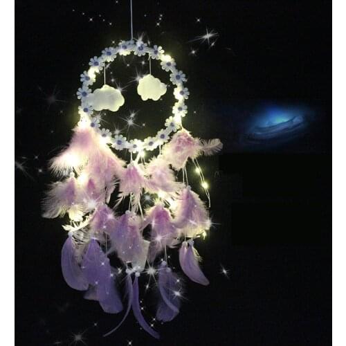 Ins Creative Feather Crafts Dreamcatcher Clouds Air Wind Chimes Handmade Dream Catcher Art for Room Wall Hanging Decor Ornaments