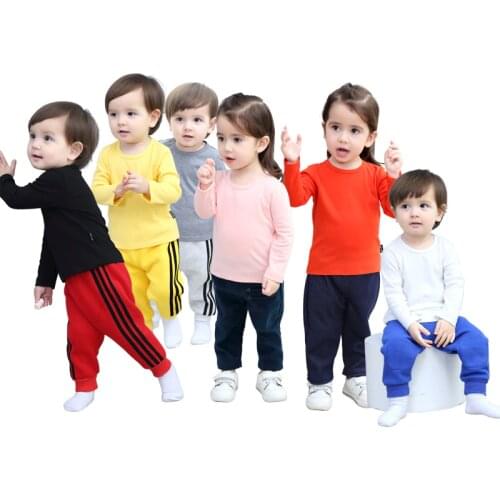 1-6 years old spring and autumn childrens long-sleeved t-shirt boys' bottoming shirt girls with baby casual round neck tops