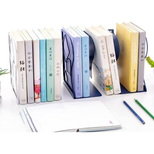 Retractable Book Support Stand Telescopic Metal Bookends Shelf Bookrack Organizer Home School Office Supplies
