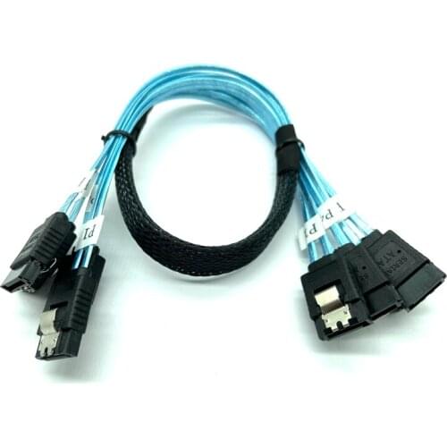 High Speed 6Gbps 4pcs/Set 4Sata to 4Sata Cable Sas Cable High Quality for Server 0.5M