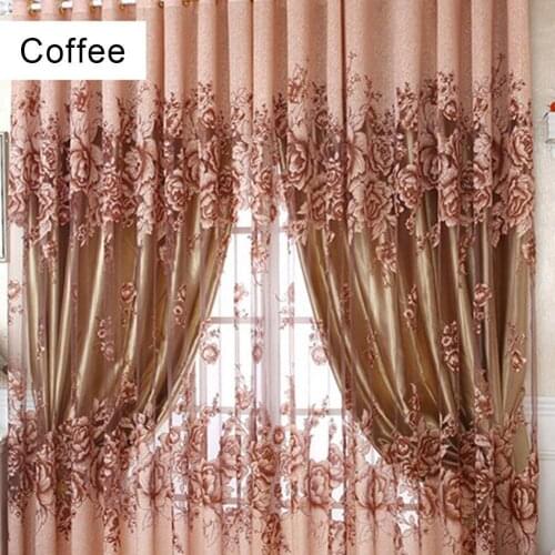 50%HOT1 piece set floral jacquard tulle curtain curtain bedroom balcony living room decoration kitchen balcony room home decorat