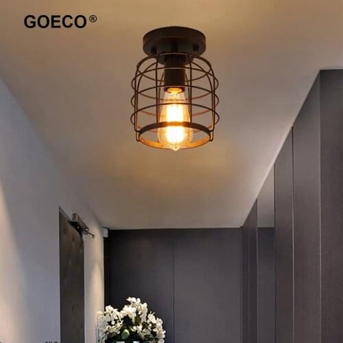Iron Cage Ceiling Light Industrial Vintage Lamp For Living Room Bedroom Kitchen Aisle Corridor Indoor Lighting Home E27 220V