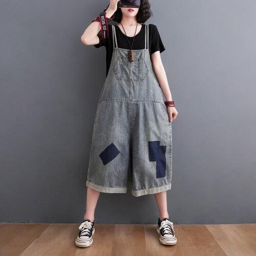 #2397 Spring Summer Spaghetti Strap Jumpsuit Women Calf-length Casual Vintage Overalls For Women Wide Leg Jeans Jumpsuit Rompers