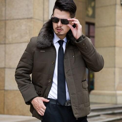 Winter Mens Parkas 2020 EU Designer Item Down Cotton Jacket Fur Collar Jackets Coats For Father Pappy As Gifts L-4XL #1607