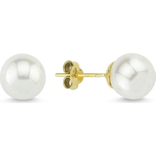 Gold Pearl Earrings TTGKPA17-Certified 14K Gold-A perfect gift for your Loved Ones-Ephesus Gold & Diamond