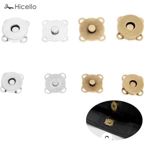 10sets Metal Magnetic Buckle Plum Flower clothes DIY Needlework Sewing handmade Bag purse hand sewing buttons Bronze Silver