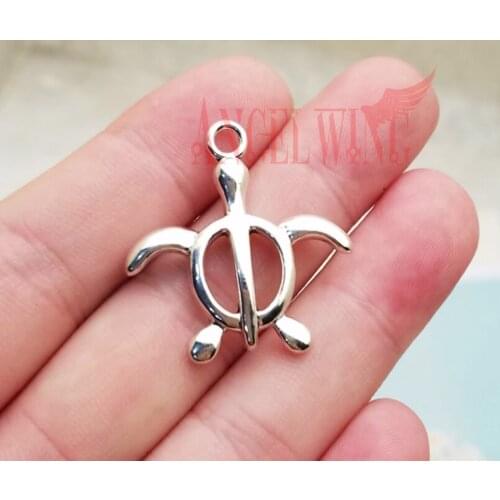 10pcs/lot--31x29mm, Tortoise cham,Antique Silver plated Hollow sea turtle charms ,DIY supplies, Jewelry accessories