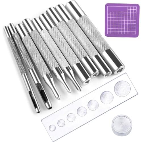 Nonvor 11 PCS Leather Snap Fasteners Kit Leather Snap Setter SetMetal Snaps Setting Tools for Leather Clothes Bracelets Bags