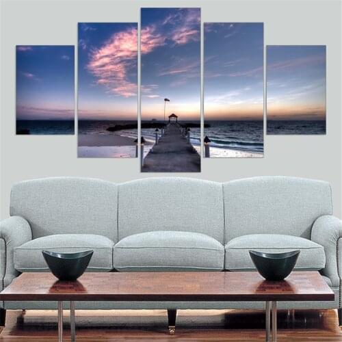 Sunset Abstract Oil Paintings Seascape Wall Picture Art Poster Sea view Poster And Print Home Decoration Modular Painting