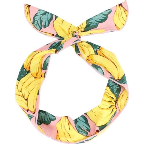 Hair Accessories Fashion Summer Style Print Banana Headbands For Women Hair Bows Headwrap Retro Cross Hair Ornament DIY Headwear