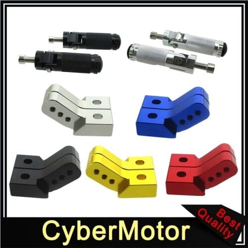 CNC Aluminum Ajustable FootPeg Foot Rest Extender Riser Bracket For Pit Dirt Bike Motorcycle