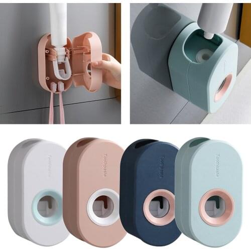Squeezer Dispenser Bathroom Toothbrush Holder Wall Mount Automatic Toothpaste Dispenser