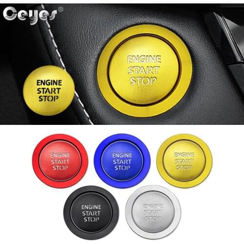 Ceyes 1pc Car Accessories Styling Start Stop Engine Button Ring Stickers Case For Toyota Corolla C-HR Rav4 Yaris For Lexus RX300