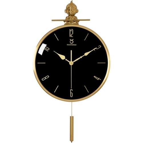 Large Luxury Gold Wall Clock Modern Design Living Room Fashion Modern Decorative Wall Clocks Creative Swing Metal Home Decor New