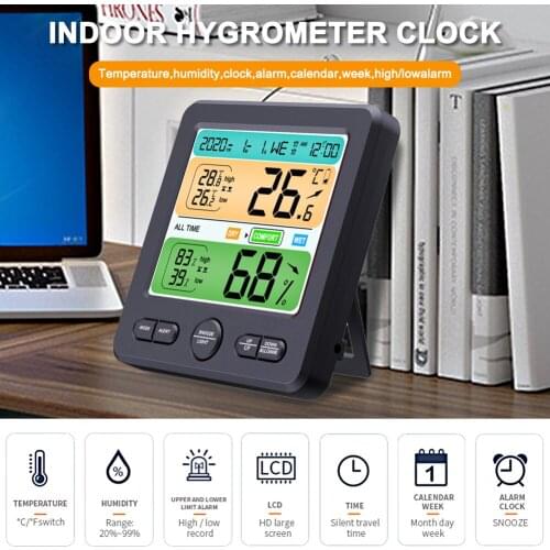 Weather Station Wireless Indoor Outdoor Sensor Thermometer Hygrometer Digital Alarm Clock Barometer Forecast Color