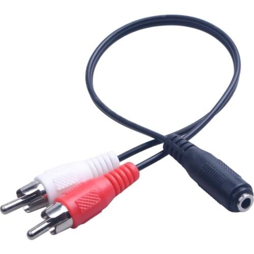 Elistooop Female Jack to 2 RCA Male 3.5mm Stereo Audio Socket to Headphone 3.5 Y Adapter Cable