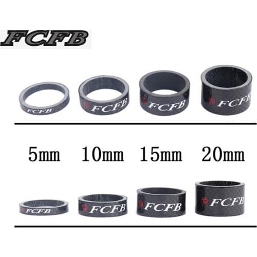 FCFB 4Pcs 1-1/8 inch Bicycle Headset Carbon Fiber Washer Set Bike Headset Stem Spacers Kit For Bike Fix Refit 5mm10mm 15mm 20mm