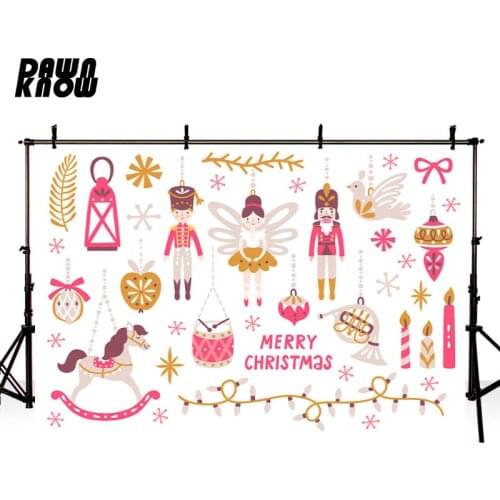 DAWNKNOW Cartoon Christmas Man Photography Background Backdrop Children Family Celebrations Event Photocall Customize lv1146