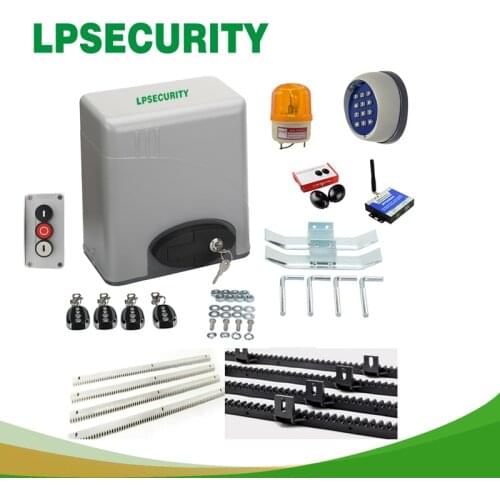 120V/230V AC 600kg GSM automatic electric sliding gate opener motor operator kit 4 remote controllers 4m/5m racks 1 photocell