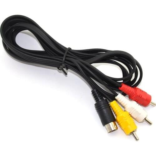 FZQWEG 10 PCS 1.8M 9 Pin For Sega Genesis 2 3 Audio Video AV Cable Cord RCA Cable for Mega Drive MD 2 3