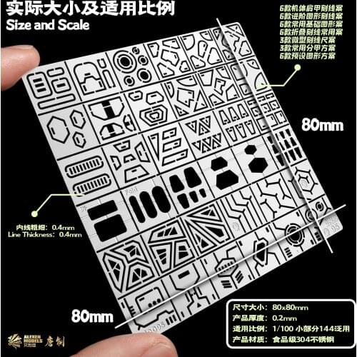 AJ0094/AJ0095 Scriber Line Tools for Gundam Model Craft Detail Improve Basic/Advanced Version