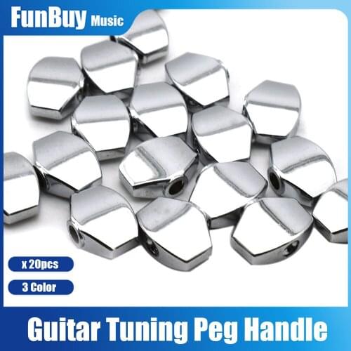 30pcs Acoustic Electric Guitar Buttons Knobs Handle Small Oval Metal Guitar Tuning Pegs Keys Tuners Machine Heads