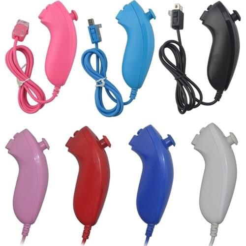 Nunchuck Controller Wired Controller handheld joystick controllers gamepad Bent handle for W-i-i games