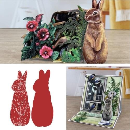 Bunny Metal Cutting Dies Scrapbook Diary Decoration Stencil Embossing Template DIY Greeting Card Handmade New for 2021 Arrive