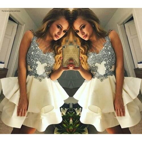 Layered Cocktail Dresses 2019 Arabic Dubai Style A Line Short Mini Formal Club Wear Homecoming Prom Party Gowns Plus Size