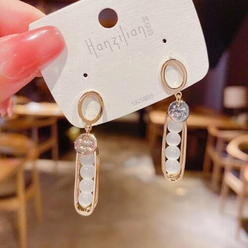 Fashion Korean Stud Earrings for Women Exquisite Luxury Shiny Tassel Crystal Drop Earrings Wholesale Wedding Jewelry 2021 Trend