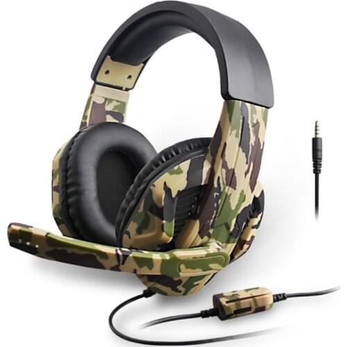Headphones Camouflage 3.5mm Wired Stereo Gaming Headphone for PS4