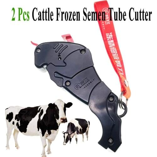 2PCS Artificial Insemination Cattle Cow Frozen Semen Tube Cutter Sperm Catheter Cutting Scissor Plastic 0.25ml 0.5ml Pipe Tool