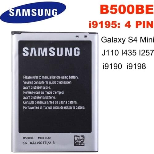 SAMSUNG Original Battery B500BE 1900mAh For Samsung S4 mini I9190 I9195 I9198 Replacement Batteries 4 pins High Capacity