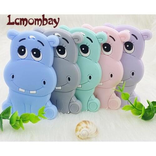 1pcs BPA Free Silicone Baby Teethers Hippo Tiny Rod Nipples For Children Teether for teeth Teething Necklace Toys