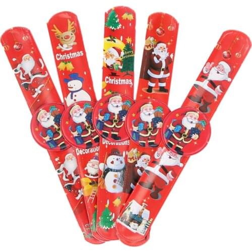 Christmas Bracelets Cheering Stick Durable Comfortable Wristbands Bangles Cartoon Santa Snowman Bracelets For Children Gift