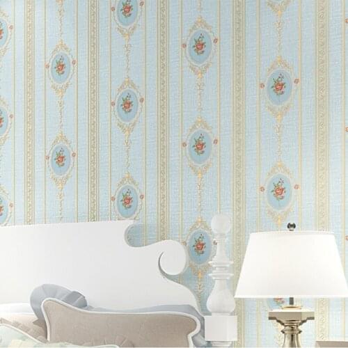 Euroean Rustic Strip Wall Papers Home Decor Floral Wallpapers Stripe for Living Room Bedroom Walls Decorative carta da parati