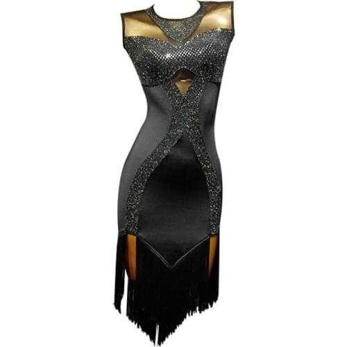 Mesh fringe Latin Dance Dress Girls Women Samba Dance Costumes Clothes For Salsa Ballroom Dancing Dresses Wear