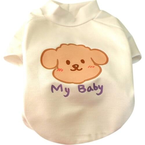 Dog Sweathersuit Small Dogs Carton Puppy With Sleeves Vest Cat T-shirt Pet Suits Solid Summer Cat Cotton My Baby