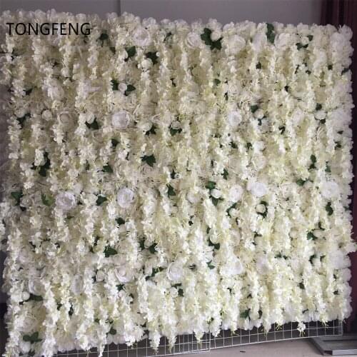 TONGFENG 10pcs/lot IVORY Flower runner wedding decoration Artificial silk rose peony 3D flower wall wedding backdrop decoration