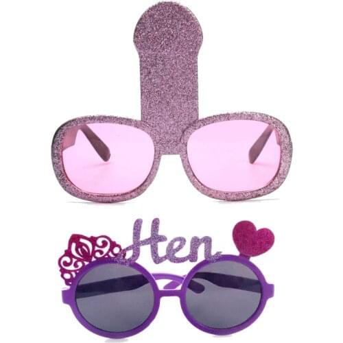 Hen Party Decoration Mariage Glasses Pink Heart Sunglasses For Wedding Bridal Shower Hen Party Decoration Photo Props fl37