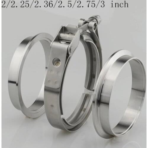 V band Clamp 2/2.25/2.36/2.5/2.75/3 inch Male/Female V-Band Clamp Flange Kit V-band Turbo Exhaust Pipes Car Accessories