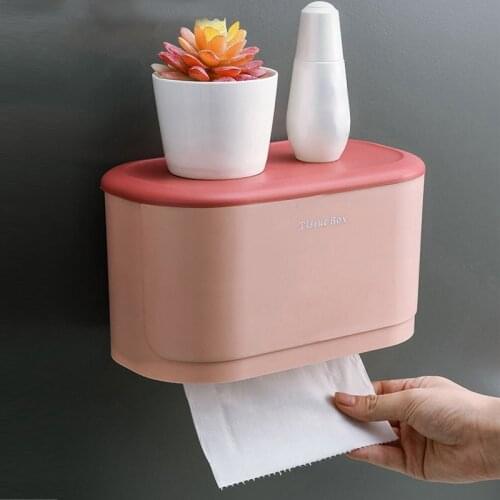 Bathroom Toilet Tissue Box Toilet Paper Rack Wall-mounted Box Free Perforation Waterproof Tissue Rack Restroom Accessories