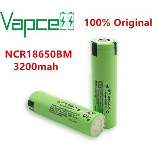 Vapcell 100% Original 18650 3200mAh li ion battery 18650BM great power NCR18650 rechargeable flashlight batteries Free shipping