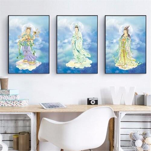 Vintage Poster Wall Print Abstract Canvas Art Avalokitesvara Canvas Paintings Decoration Zen Modern Cuadros Decoracion Salon