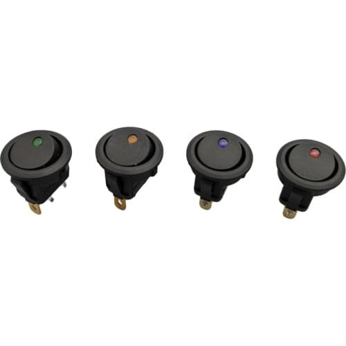 20A 12V 220V Waterproof Rocker Switch LED Dot Light Car Boat Round ON/OFF SPST Switch